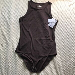 LuLaRoe Hope Chocolate Brown Sleeveless Bodysuit Brand New Size Large SWT
